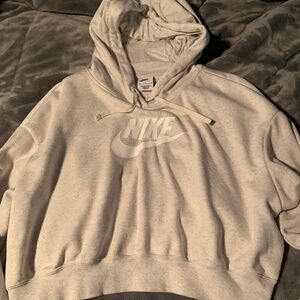 Nike Grey Cropped Hoodie